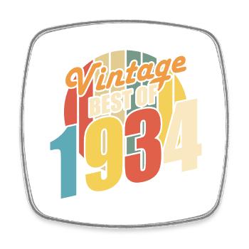 Vintage 1934 meilleur de 1934 - annif 90 ans - Magnet carré - blanc - Devant