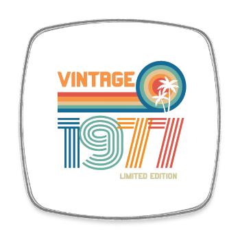 Jahrgang 1977 limitierte Auflage - Viereckiger Kühlschrankmagnet - Weiß - Vorne
