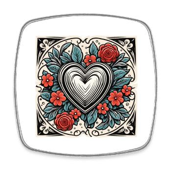 Heart / Mother's Day / Love / Holidays / Love - Square fridge magnet - white - Front