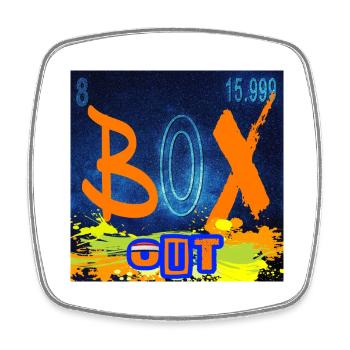 BOX OUT CHEMISTRY - Magnet carré - blanc - Devant