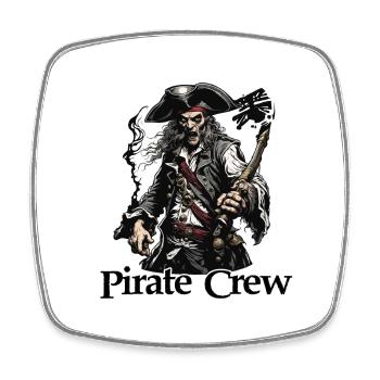 Pirat / Ahoi / Anker / Kapitän / Totenkopf / Rum - Viereckiger Kühlschrankmagnet - Weiß - Vorne