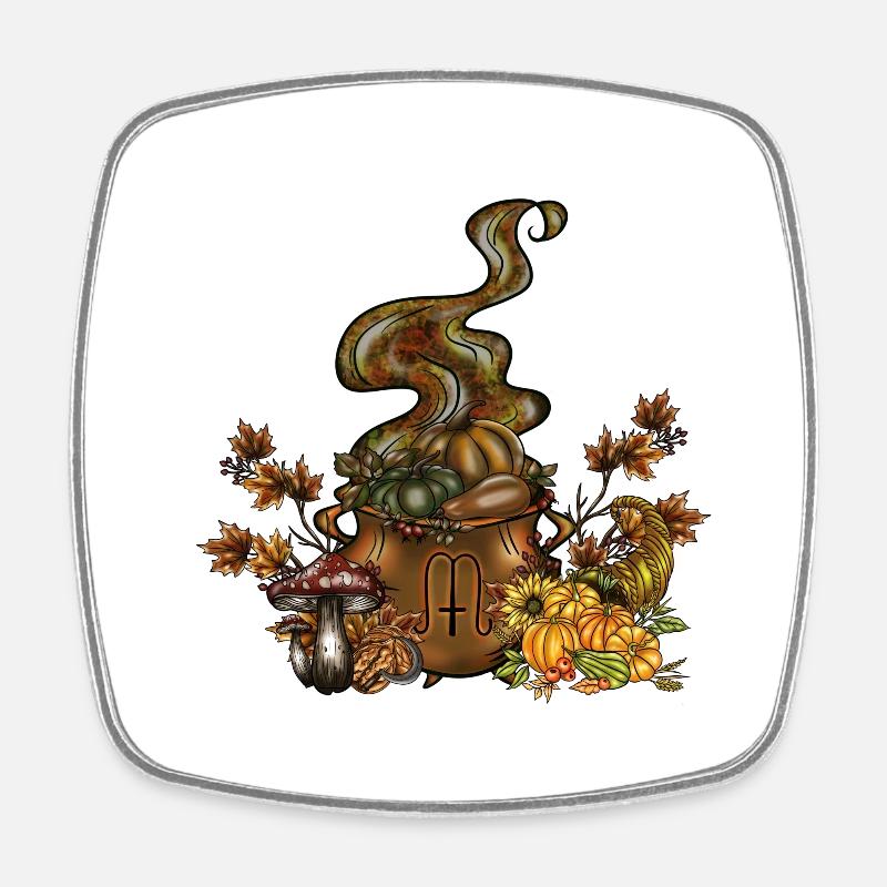 Chaudron Mabon - Magnet carré - blanc