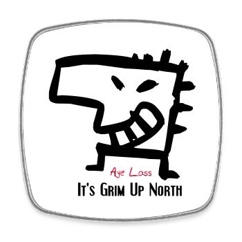 Grim up north - Viereckiger Kühlschrankmagnet - Weiß - Vorne