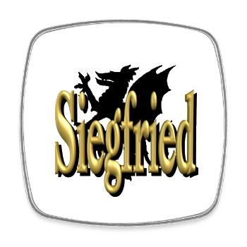 siegfried2 - Viereckiger Kühlschrankmagnet - Weiß - Vorne