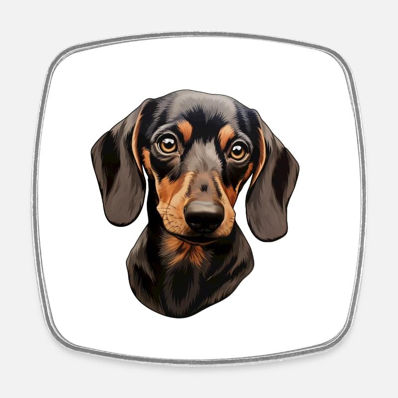 Dachshund or Dachshund - Square fridge magnet - white
