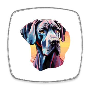 Great Dane colorful - Square fridge magnet - white - Front