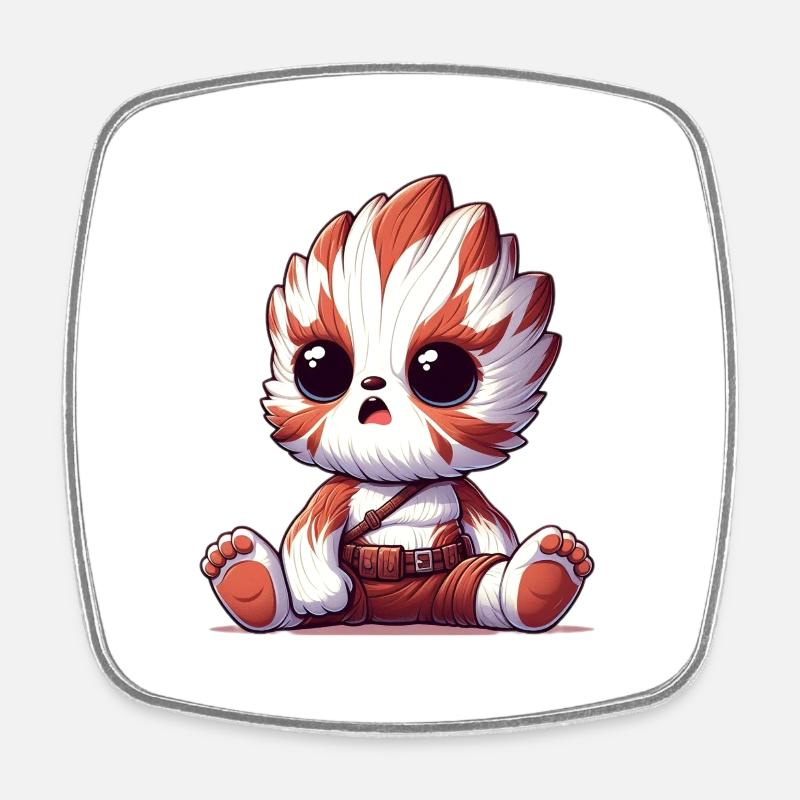 Chibik - Magnet carré - blanc