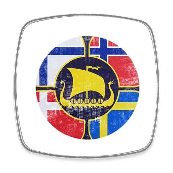 suède suède scandinavie le nord viking norvège - Magnet carré - blanc - Devant