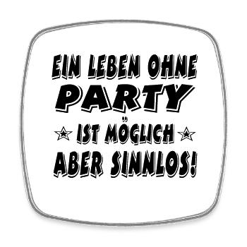 Party - Viereckiger Kühlschrankmagnet - Weiß - Vorne