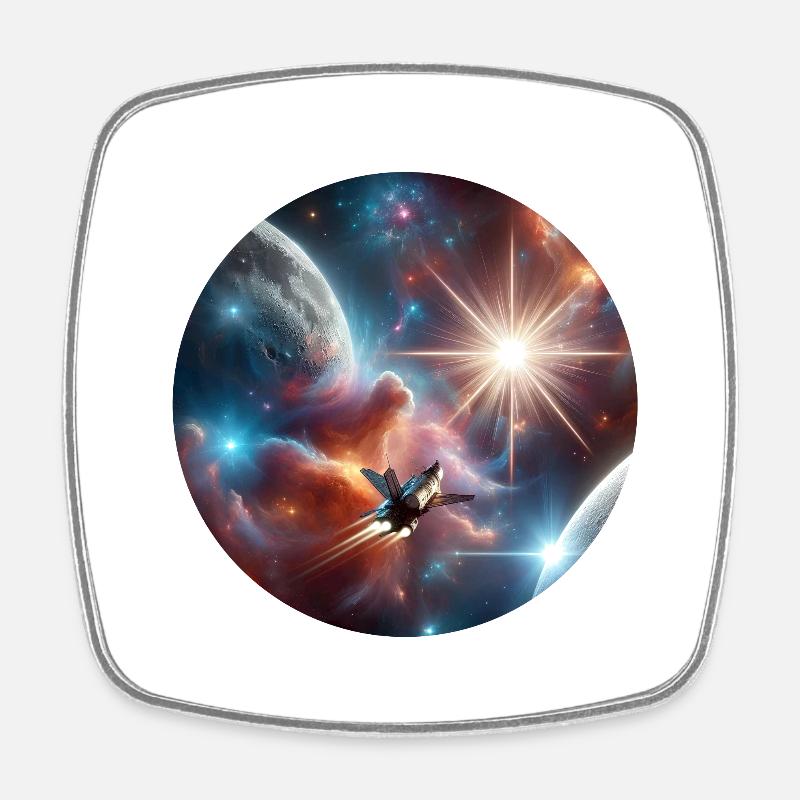 Espace - Magnet carré - blanc