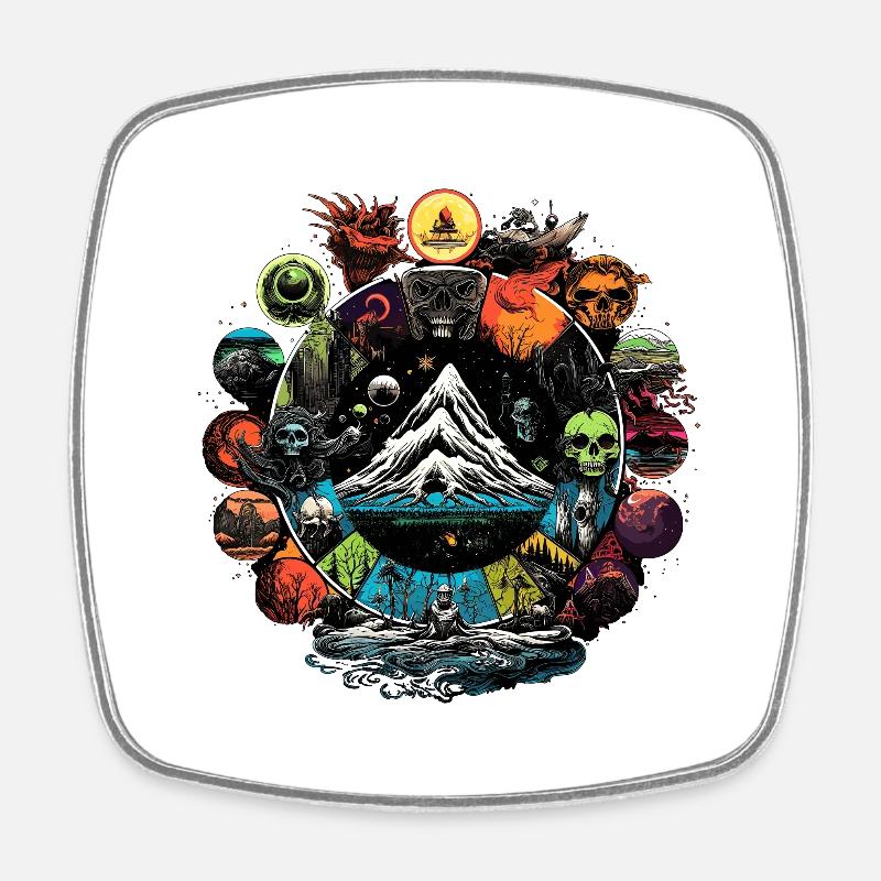 Discover the fantastic - Square fridge magnet - white