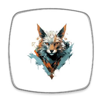 Le renard murmure l’élégance - Magnet carré - blanc - Devant