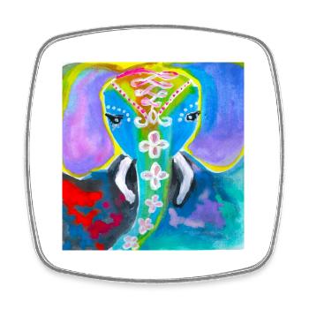 Éléphant - Magnet carré - blanc - Devant