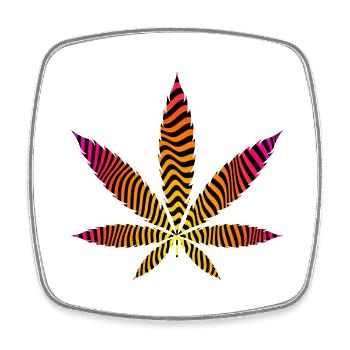Hemp Leaf Cannabis THC Legal Cannabisclub High - Square fridge magnet - white - Front