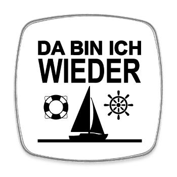 Segeln - Viereckiger Kühlschrankmagnet - Weiß - Vorne