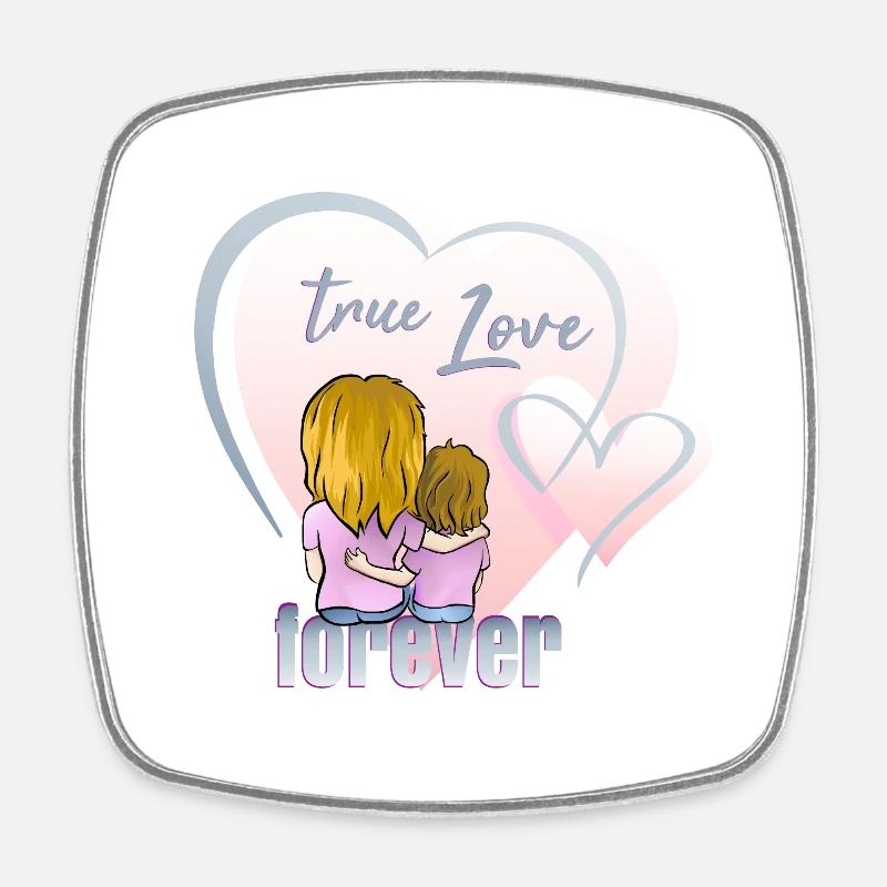 true love forever - Square fridge magnet - white