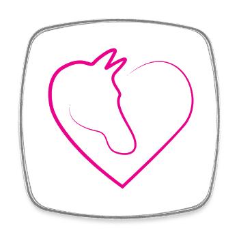 HorseHeart- Pink - Square fridge magnet - white - Front