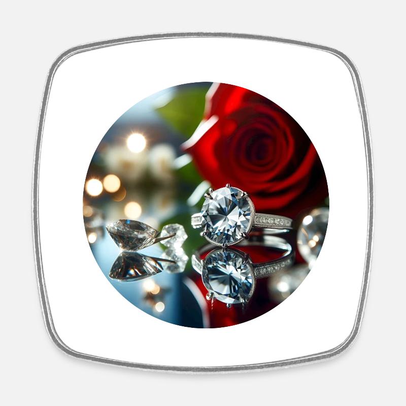 Diamond - Square fridge magnet - white