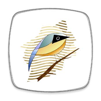 Bunter Vogel - Viereckiger Kühlschrankmagnet - Weiß - Vorne