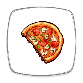 Pizza Half - Square fridge magnet - white - Front