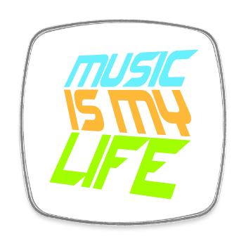 La musique est ma vie Musik ist mein Leben liebe spruch - Magnet carré - blanc - Devant
