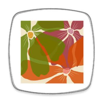 Motif de fleurs - Magnet carré - blanc - Devant