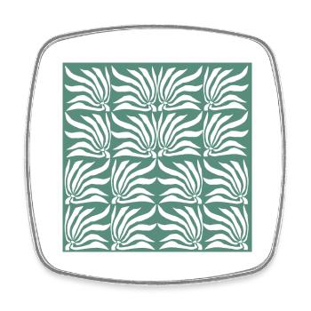 Motif de fleurs géométriques - Magnet carré - blanc - Devant