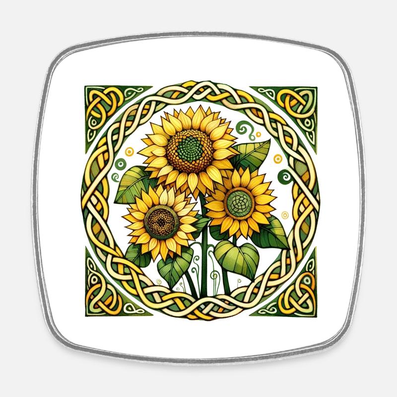 Sunflowers - Square fridge magnet - white