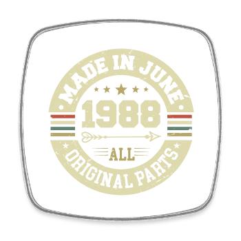 June 1988 Birthday Present June 1988 June 1988 - Square fridge magnet - white - Front