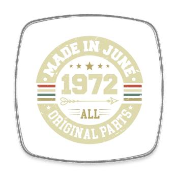 Juin 1972 Cadeau d’anniversaire juin 1972 Juin 1972 - Magnet carré - blanc - Devant