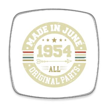 June 1954 Birthday Present June 1954 June 1954 - Square fridge magnet - white - Front