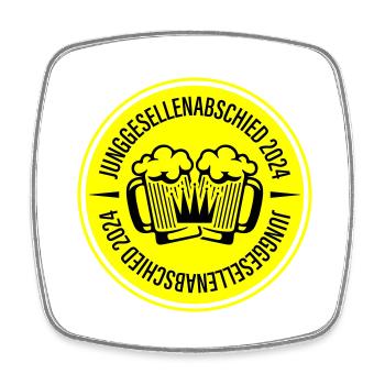 Junggesellenabschied 2024 Bier - Viereckiger Kühlschrankmagnet - Weiß - Vorne