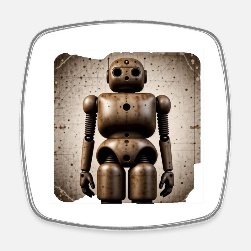 Robot - Magnet carré - blanc