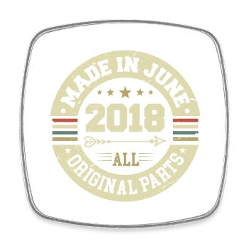 Juni 2018 Geburtstagsgeschenk Juni 2018 Juni 2018 - Viereckiger Kühlschrankmagnet - Weiß - Vorne