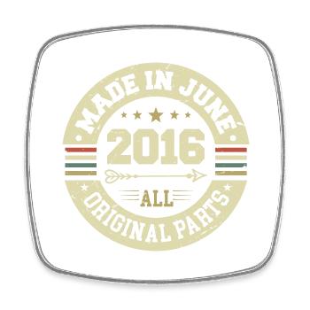 June 2016 Birthday Present June 2016 June 2016 - Square fridge magnet - white - Front