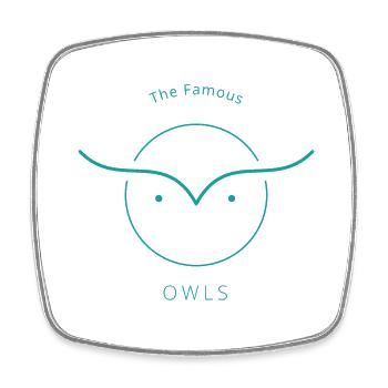 Owls - Viereckiger Kühlschrankmagnet - Weiß - Vorne
