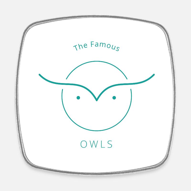 Owls - Square fridge magnet - white