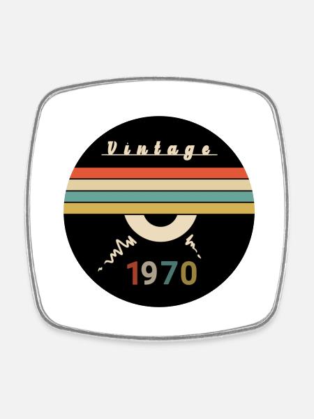 Vintage - 1970 - Viereckiger Kühlschrankmagnet - Weiß