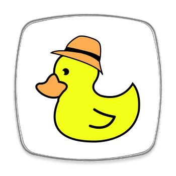 Chapeau de canard - Magnet carré - blanc - Devant