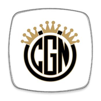 CGN Logo 3 - Viereckiger Kühlschrankmagnet - Weiß - Vorne