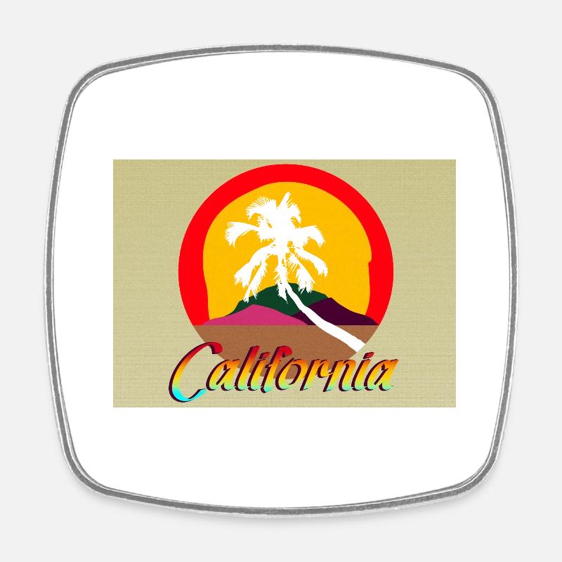 California Cutout Postcard - Square fridge magnet - white