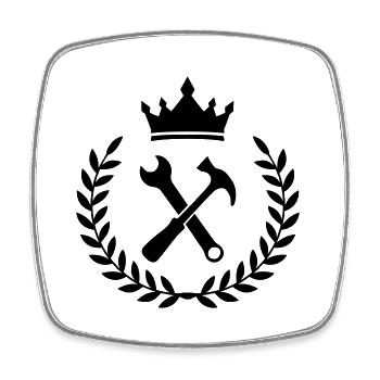 handwerk wappen - Viereckiger Kühlschrankmagnet - Weiß - Vorne