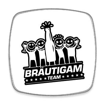 Team Bräutigam Polterhochzeit - Viereckiger Kühlschrankmagnet - Weiß - Vorne
