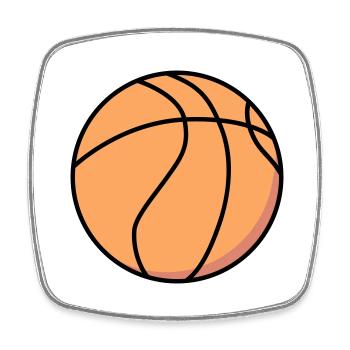 Basket-ball 5 0 14 - Magnet carré - blanc - Devant