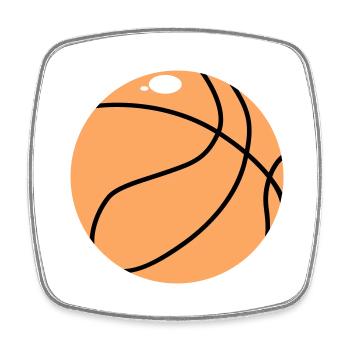 Basketball - Square fridge magnet - white - Front