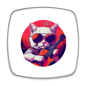 Tabby Tunes - Square fridge magnet - white - Front