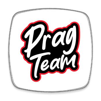 Prag Team - Viereckiger Kühlschrankmagnet - Weiß - Vorne