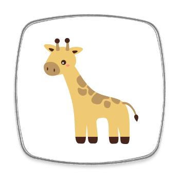 Girafe - Magnet carré - blanc - Devant
