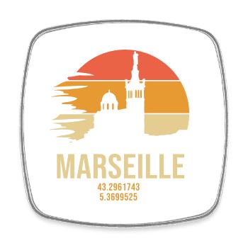 Marseille 13 Marseille Marseille - Viereckiger Kühlschrankmagnet - Weiß - Vorne