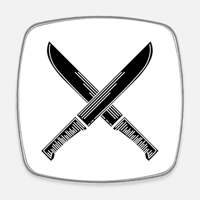 Knives - Square fridge magnet - white